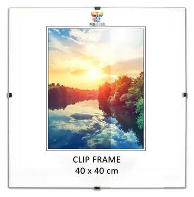 Obrázok produktu pre MG Design, rámik na fotografie 40 x 40 cm – rám bez rámu, s akrylátovým sklom a zadnou doskou z HDF – vhodný na fotografie, plagáty a puzzle, na zavesenie vertikálne aj horizontálne