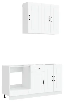 Produktbild von vidaXL Kücheneinheit KALMAR 5 stk. Weiß Holzwerkstoff