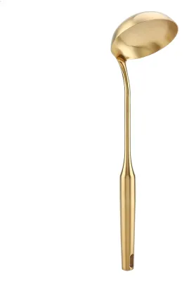 Produktbild von Suppenkelle und Küchenwender - Edelstahl-Set mit Drahtziehprozess - Küchenutensilien zum Kochen und Servieren - Silberfarben