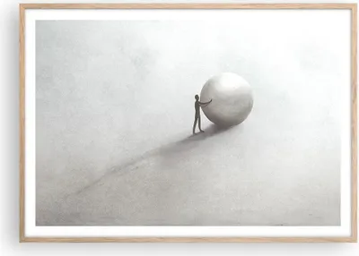 Produktbild von Gerahmtes Poster - Rahmen in heller Eiche - Sisyphus Arbeit Symbol - 100x70 cm - Wand Bild - Wanddeko - Wandbilder - Kunstposter - Wandposter - Bilderrahmen - Bilder - Kunstdruck - P2NAA100x70-4752