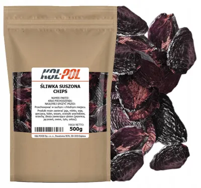 Zdjęcie produktu dla CHIPSY ŚLIWKOWE 500g Chrupiące suszone naturalna przekąska jakość Kol-Pol