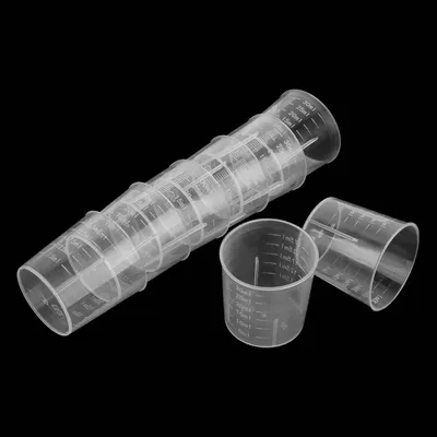 Obrázok produktu pre Odmerný pohár, 30 ml, 10 kusov, priehľadný plast, kuchynské náčinie, kuchynský pomocník