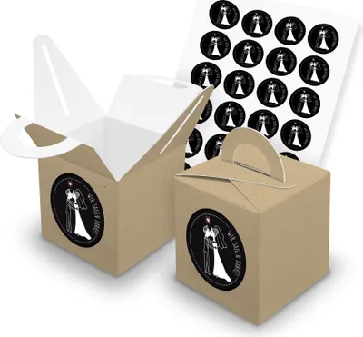 Produktbild von itenga SET 24x Würfelboxen mit Griff Braun (V43) + Motivsticker (M25)