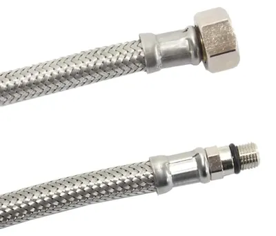 Productafbeelding van flexibele panzerslang roestvrijstaal DN8 500mm – DVGW-gecertificeerd voor drinkwater en sanitair, M10 x 3/8'