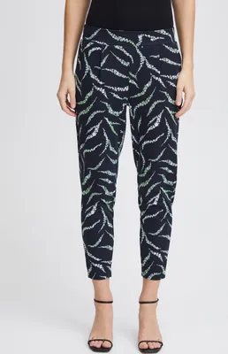 Image de Pantalon en tissu pour femme Ichi IHKATE PRINT PA22, 74 % polyester, 22 % viscose, 4 % Élasthanne, coupe classique
