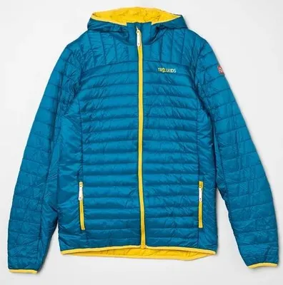 Produktbild von Trollkids Kinder Steppjacke Eikefjord, Atlantisblau/Gingergelb, Gr. 128