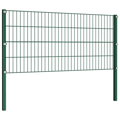 Zdjęcie produktu dla vidaXL Element ogrodzenia ze słupkami żelaznymi 176,5 x 80 cm Zielony