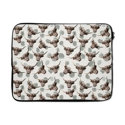 Produktbild von MuchoWow® Laptop Hülle 15 Zoll Schottischer Highlander - Kuh - Tiere Laptoptasche - Laptoptasche - Sleeve - Rundum-Schutz