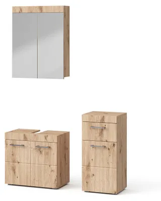 Produktbild von Badmöbel-Set Vicco Luna Eiche Wotan 3 Teile, mit Midischrank, Model 36775