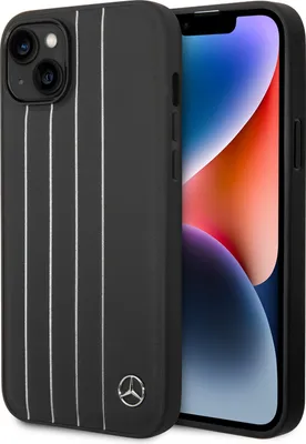 Immagine prodotto di Custodia rigida per iPhone 14 e 15 Plus Mercedes-Benz - Vera pelle - New Urban III - Nero