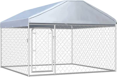 Produktbild von vidaXL Outdoor-Hundezwinger mit Überdachung 200x200x135 cm