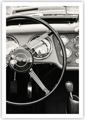 Produktbild von Poster - Poster ohne Rahmen - Lenkrad Auto Vintage - 70x100 cm - Wand Bild - Wanddeko - Wandbilder - Kunstposter - Wandposter - Bilder - Kunstdruck - Wanddekoration - Wandbild - P2XPA70x100-4853
