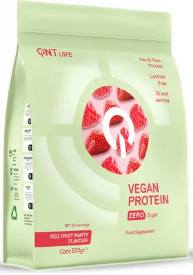Produktbild von QNT Vegan Protein Powder (500g) Red Fruits Party - Eiweiße - Veganes Eiweiß