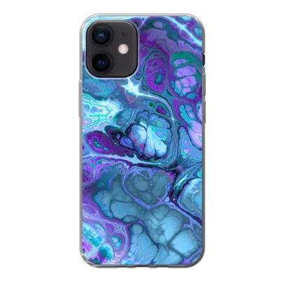 Produktbild von MuchoWow® Handyhülle Schutzhülle Hülle für iPhone 12 Kunst - Golf - Blau - Psychedelisch Silikon Softcase Handy Hülle - Schutzhülle