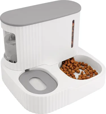 Produktbild von Automatischer Schwerkraft 2 in 1 Futter- und Wasserspender - Für große und kleine Hunde und Katzen - 850ml Kapazität - Geeignet für Trockenfutter - Einfach zu reinigen