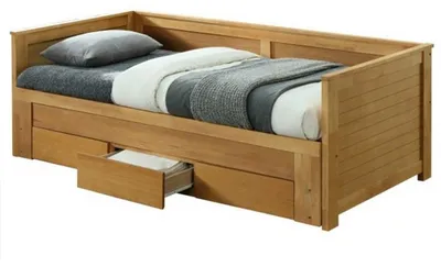 Produktbild von Kondela Einzelbett mit Lattenrosten und Stauraum Goreta - Eiche