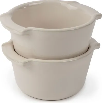 Produktbild von PEUGEOT 2er Set Mini Auflaufform APOLLIA 11cm Ecru Keramik Ofenfest Dessertform