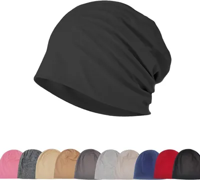 Immagine prodotto di Berretti da uomo e da donna - Berretto in cotone leggero, a maglia - Ideale per il ciclismo e per dormire