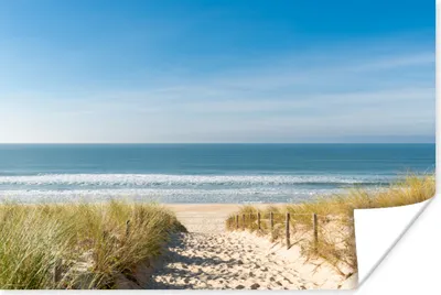 Produktbild von MuchoWow® Poster Strand - Meer - Düne - Sand - Sommer 120x80 cm - Bilder