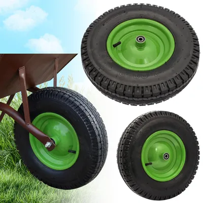 Produktbild von Schubkarrenrad, Würfelprofil, 8PR, 390 mm, 4.00-8, Rollenlager, Achse