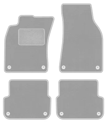 Obrázok produktu pre Velúrové autokoberce pre: Audi A6 C6 2004-2006 (sedan/kombi) – sada 4 ks, sivé, na mieru – Wielganizator OSLO