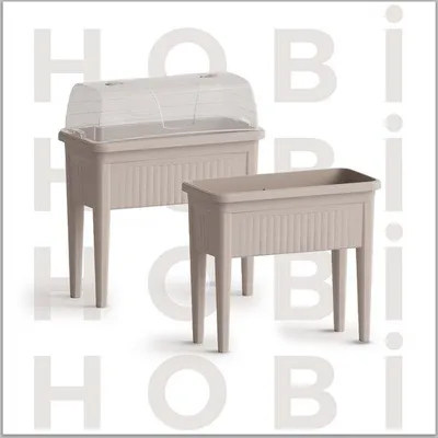 Productafbeelding van Kruidentuin met afneembare poten – Hoogwaardige plantenbak, UV-bestendig en winterhard, 76 x 37,5 x 66 cm
