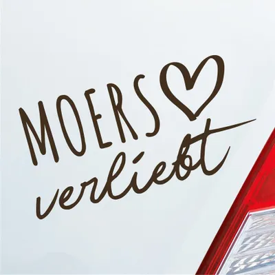 Produktbild von Auto Aufkleber Moers verliebt Herz Stadt Heimat Liebe Car 19x10 cm Braun Sticker Heckscheibenaufkleber