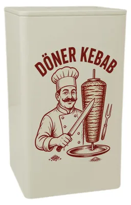 Produktbild von Dose 900ml Döner Kebab - Aufbewahrungsdose mit Imbissmotiv Mit Spruch: Döner