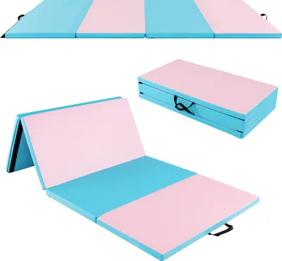 Obrázek produktu pro COSTWAY 240x120x5cm měkká podložka, skládací podložka do tělocvičny, podložka na jógu se suchým zipem a 2 držadly na přenášení, podložka do tělocvičny, skládací podložka, fitness podložka