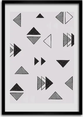Produktbild von Bild - Bilderrahmen - Foto - 70 cm x 100 cm - MDF - Rahmen - Wandkunst - Dreiecke Hintergrund
