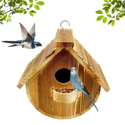 Produktbild von Nistkasten für Wildvögel Kiefernholz 40 mm Einflugloch 21x20x15 cm wetterfest zum Aufhängen