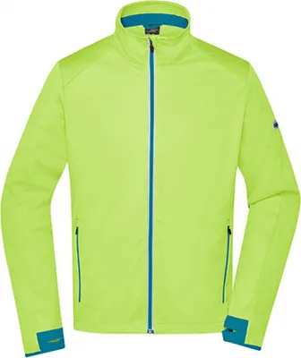 Produktbild von James+Nicholson JN1126 | Men`s Sports Softshell Jacket - Farbe: Bright Yellow/Bright Blue - Größe: L