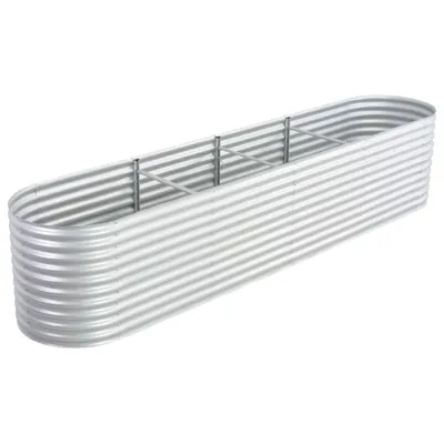 Zdjęcie produktu dla vidaXL Podwyższone łóżko ogrodowe 400 x 80 x 81 cm Stal ocynkowana Srebrny
