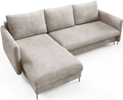 Produktbild von Ecksofa Bella Boucle beige mit Schlaffunktion - Stoff Abramio 03