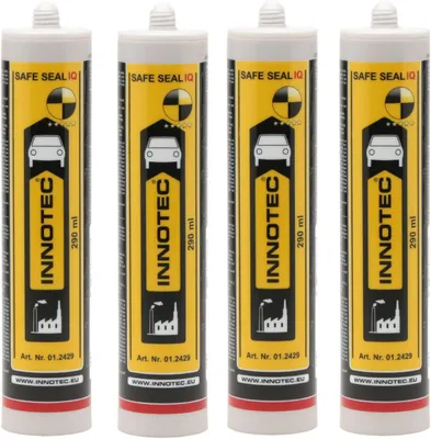 Immagine prodotto di 4 pezzi Innotec Safe Seal IQ - Adesivo per vetri senza primer - Primo adesivo per vetri 1K al mondo -  - Per parabrezza, finestrini laterali e lunotto