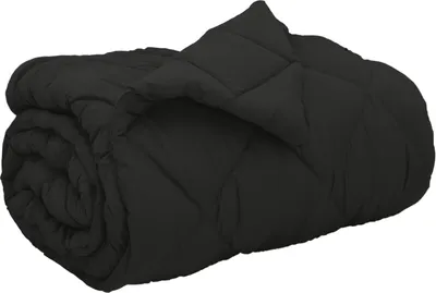 Image de vidaXL Couette d'hiver noire 155 x 220 cm en microfibre