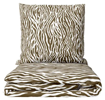 Produktbild von 4 teilige Winter Bettwäsche Fleece 135x200 80x80 braun weiß Leopardenmuster kuschelig weich warm