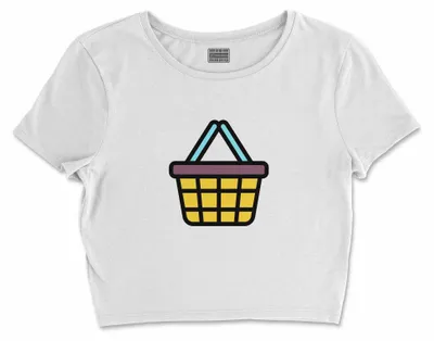 Immagine prodotto di Bona Basics, T-shirt crop basic stampato, donna, 100% cotone, bianco, casual
