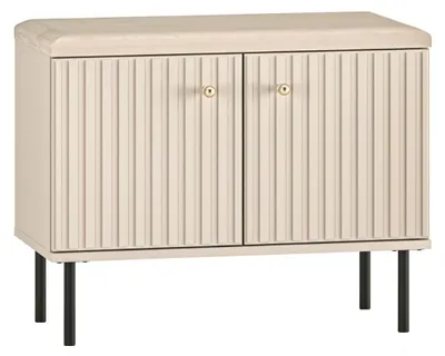 Image de Selsey CALETTO - Meuble à chaussures avec lamelles, beige, 68 cm