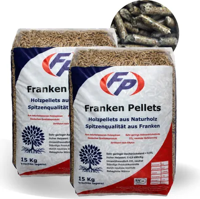 Produktbild von Frankenpellets Holzpellets 30 kg (2 x 15 kg) 6mm Qualität!! Bewährt beim Kunden