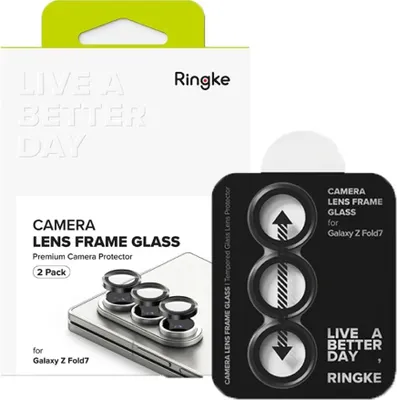 Produktbild von Kameraschutz für Samsung Galaxy Z Fold7, Ringke Camera Lens Frame Glass, 2-Pack, Schwarz
