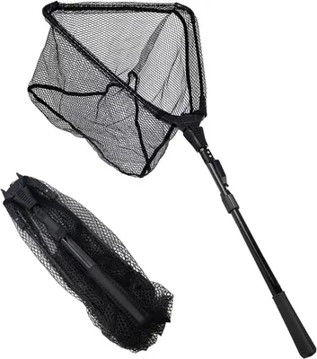 Immagine prodotto di Rete da pesca - Rete telescopica - Per la pesca - Lunghezza regolabile - 90 cm - Nera