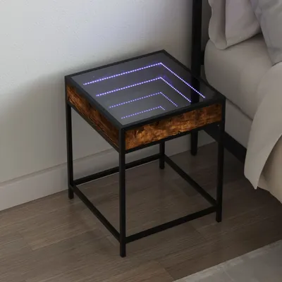 Produktbild von vidaXL Nachttisch mit Infinity-LED Räuchereiche 40x40x51 cm