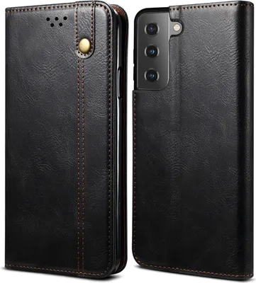 Image de Etui pour Samsung Galaxy S22 5G, étui en cuir avec fonction stand noir