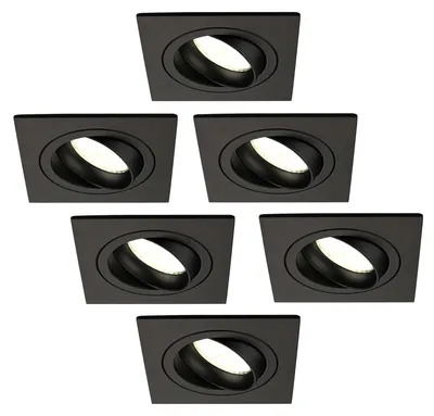 Produktbild von Ledvion 6er Set LED Einbaustrahler Schwarz 3W dimmbar Neutralweiss