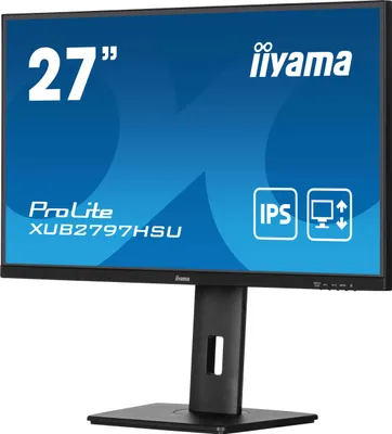 Produktbild von iiyama ProLite XUB2797HSU-B2 - LED-Monitor - 68.6 cm (27") - 1920 x 1080 Full HD (1080p) @ 100 Hz - IPS - 300 cd/m² - 1000:1 - 1 ms - HDMI, DisplayPort - Lautsprecher - Schwarz, Matte