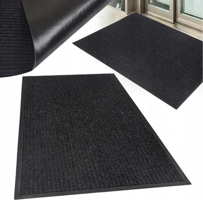 Produktbild von Rohožka na zachytávání nečistot 120x180 cm pro interiér a exteriér - rohožka omyvatelná, robustní, protiskluzová, savá, odolná proti povětrnostním vlivům - rohožka v černé barvě