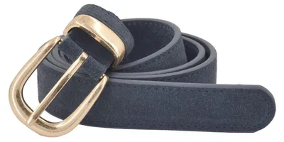Image de Ceinture en cuir véritable pour femme styleBREAKER 3 cm | cuir de vachette souple aspect velours | boucle antique dorée élégante | look daim vintage pour jeans et robes | peut être raccourcie