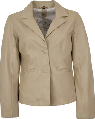 Produktbild von Gipsy by Mauritius - Damen Lederjacke Blazer Lammnappa light beige : XS