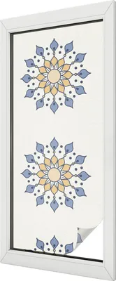 Obrázok produktu pre Vitrážová fólia na okno - 116x50 cm - vitrážový vzor - nepriehľadná dekoračná fólia na ochranu súkromia - samolepiaca, UV ochrana - dekoratívna mandala